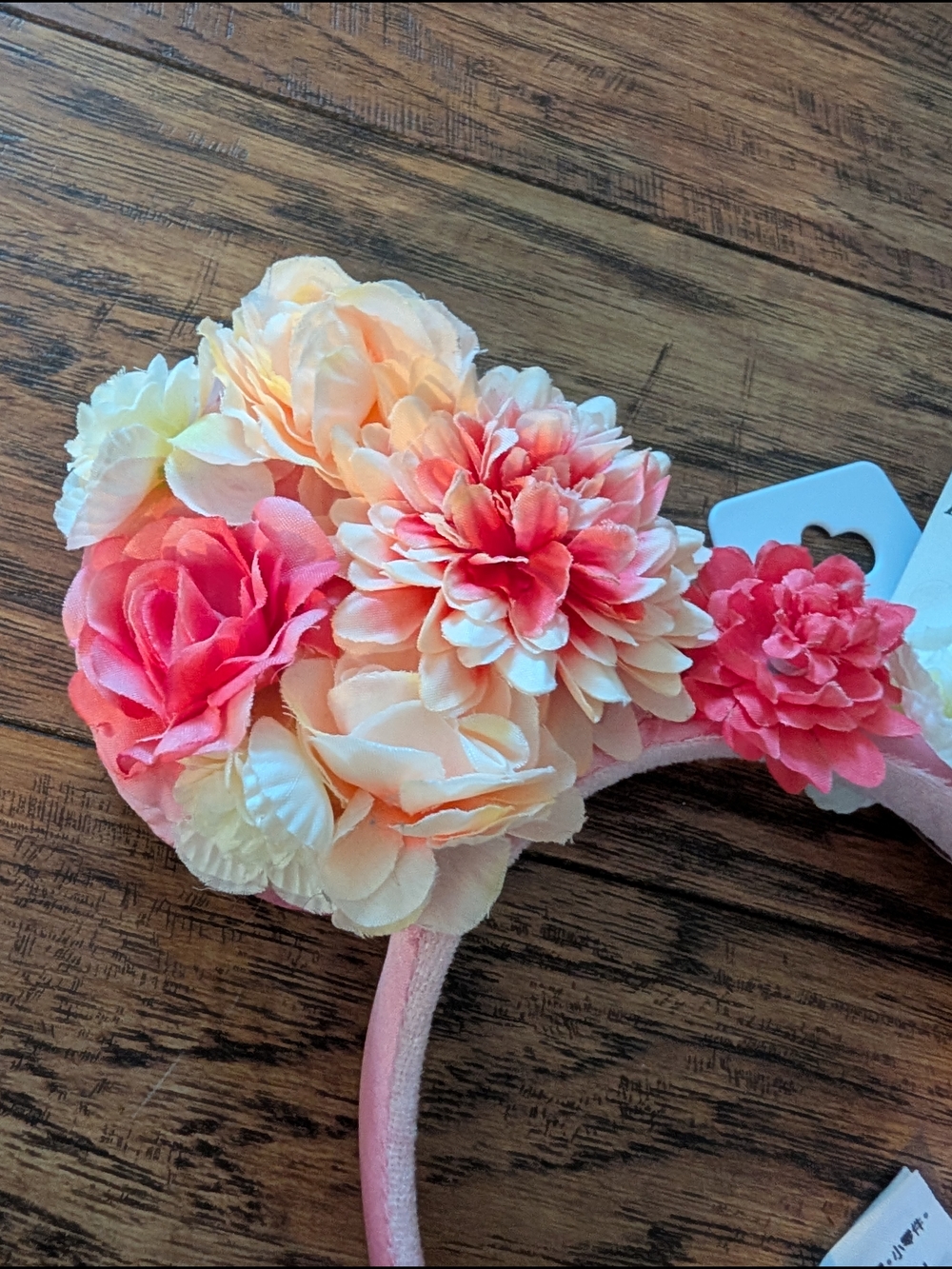 Disney Parks Pink and Cream Floral Minnie Mouse Ear Headband - Picture 3 of 4